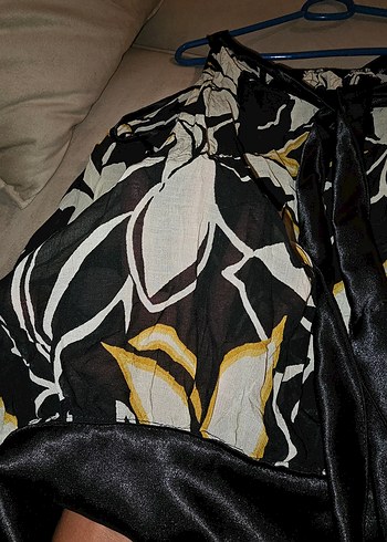 Drape Butik Drapeli Siyah Desenli Mini şifon Bluz