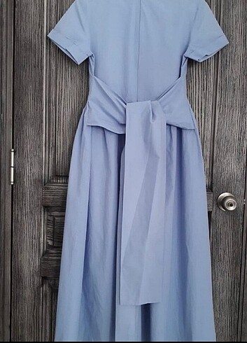 Zara Önü kısa arkası uzun arkadan bağlamalı mavi elbise s / m beden u