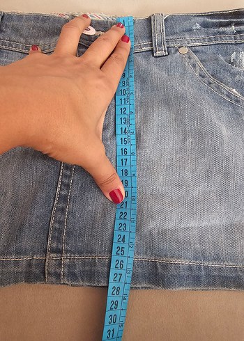 40 Beden mavi Renk Düğmeli Mavi Denim süper Mini Etek