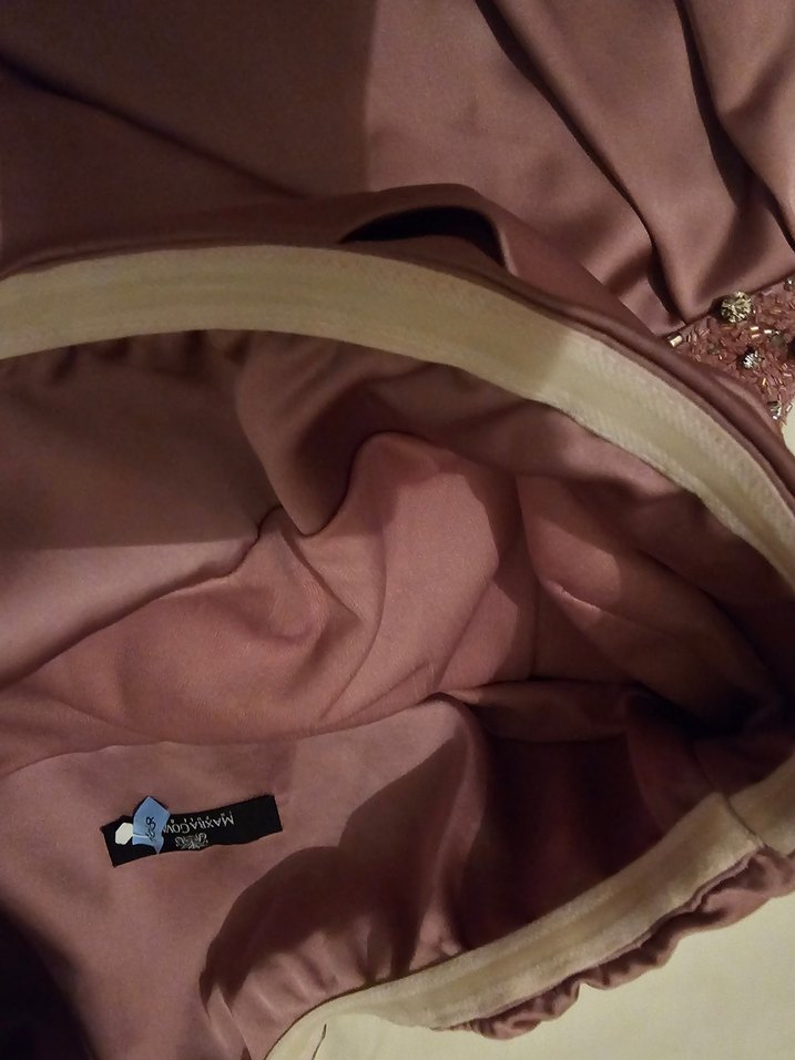 Pembe Drapeli Straplez Mini Kokteyl Elbisesi - Görsel 5