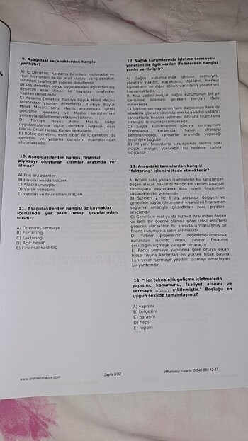  AUZEF SAĞLIK İŞLETMELERİNDE FİNANSAL YÖNETİM