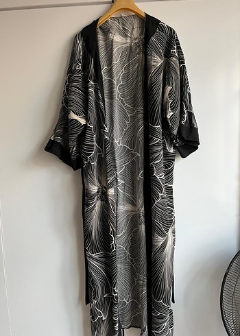 Siyah Uzun  gecelik Kimono tarzıdır  sıfır üründür - Görsel 3