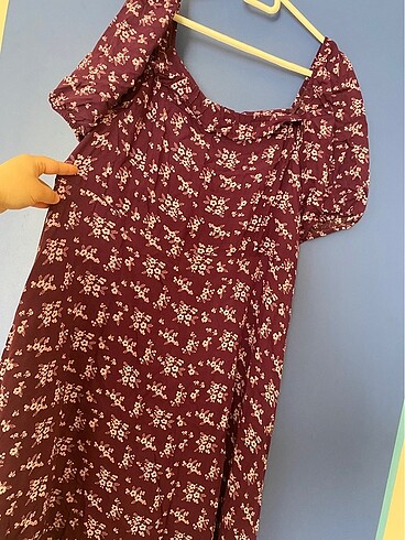 Kare yaka elbise - Görsel 5