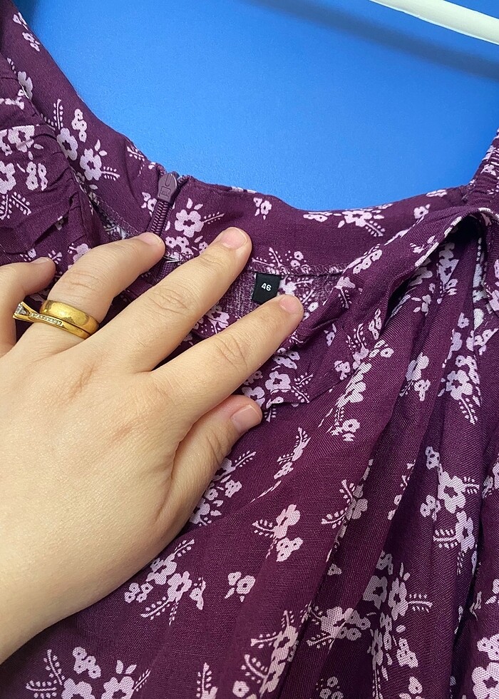 Kare yaka elbise - Görsel 2