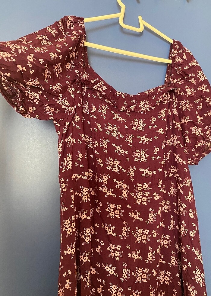 Kare yaka elbise - Görsel 4