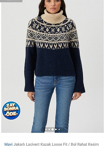 Mavi Jeans MAVİ MARKA JAKARLI KAZAK