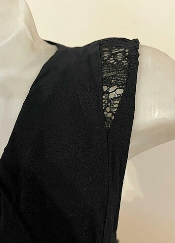 m Beden ZARA marka dantel detaylı dokuma bluz
