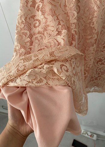 Pudra pembesi abiye elbise - Görsel 6