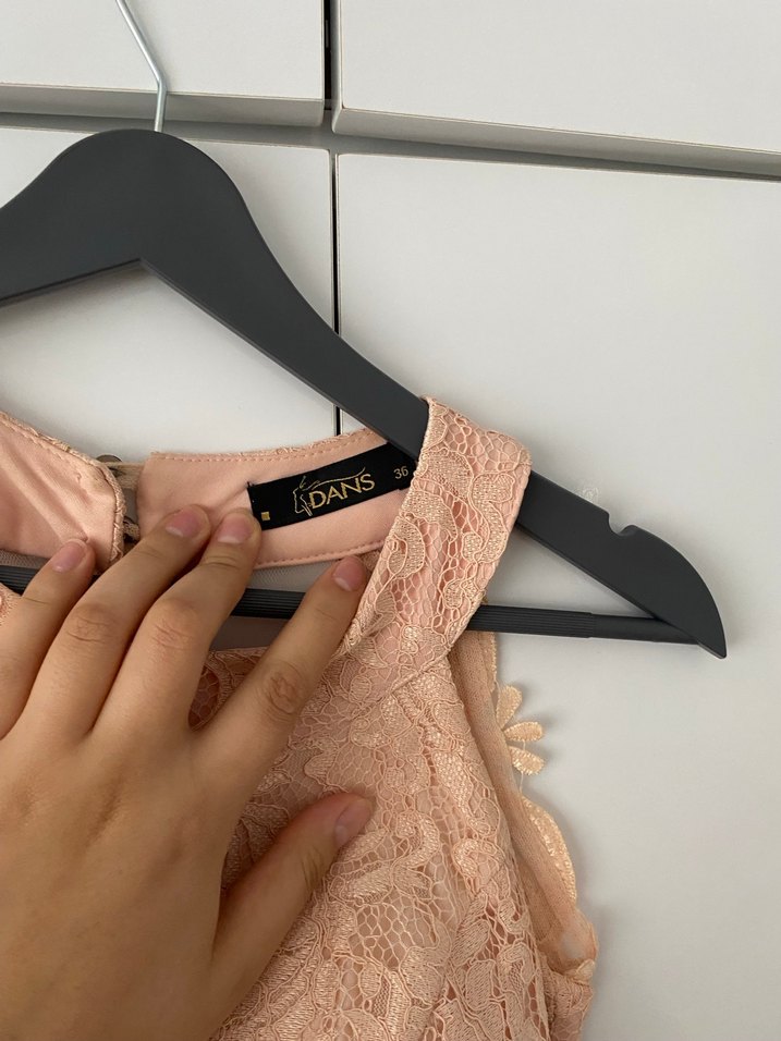 Pudra pembesi abiye elbise - Görsel 4