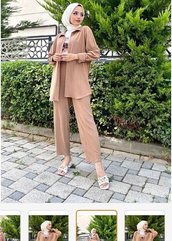 Bej Kadın Uzun Kesim Street Wear Takım