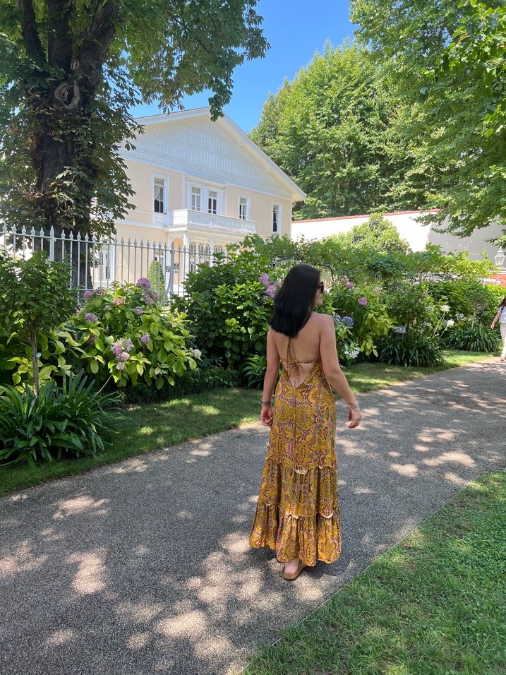 Camel Renkli Bohem Uzun Elbise - Görsel 2