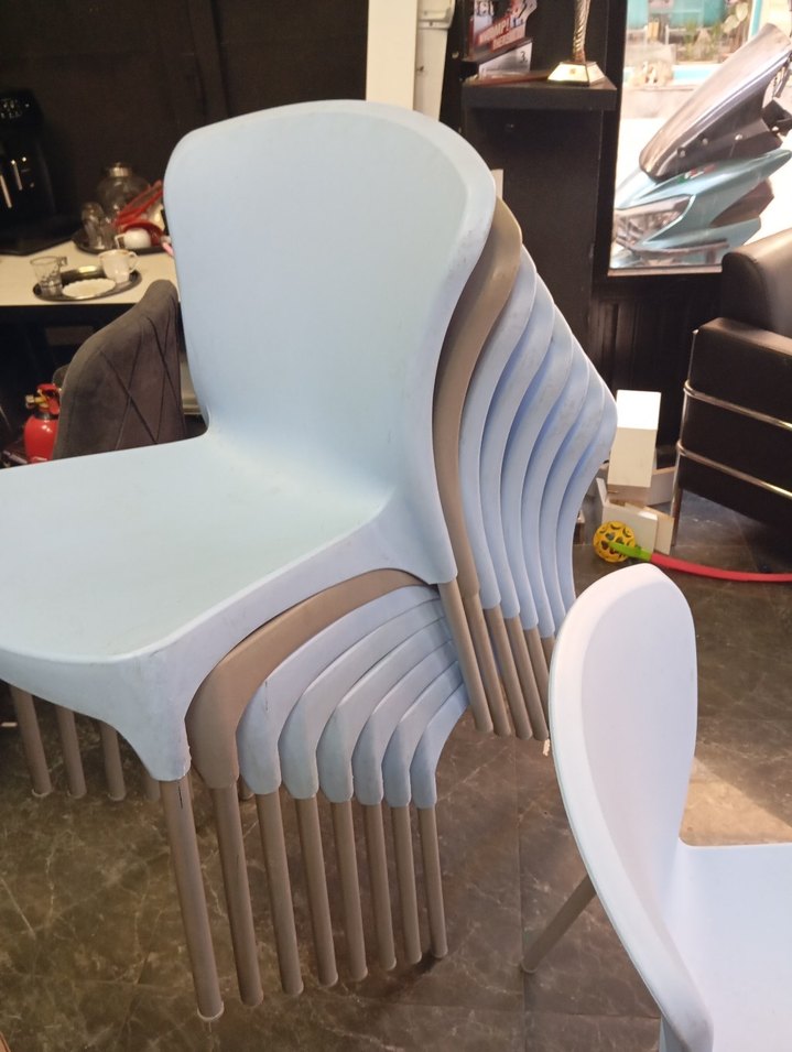 Gri mavi cafe Sandalyesi - Görsel 3