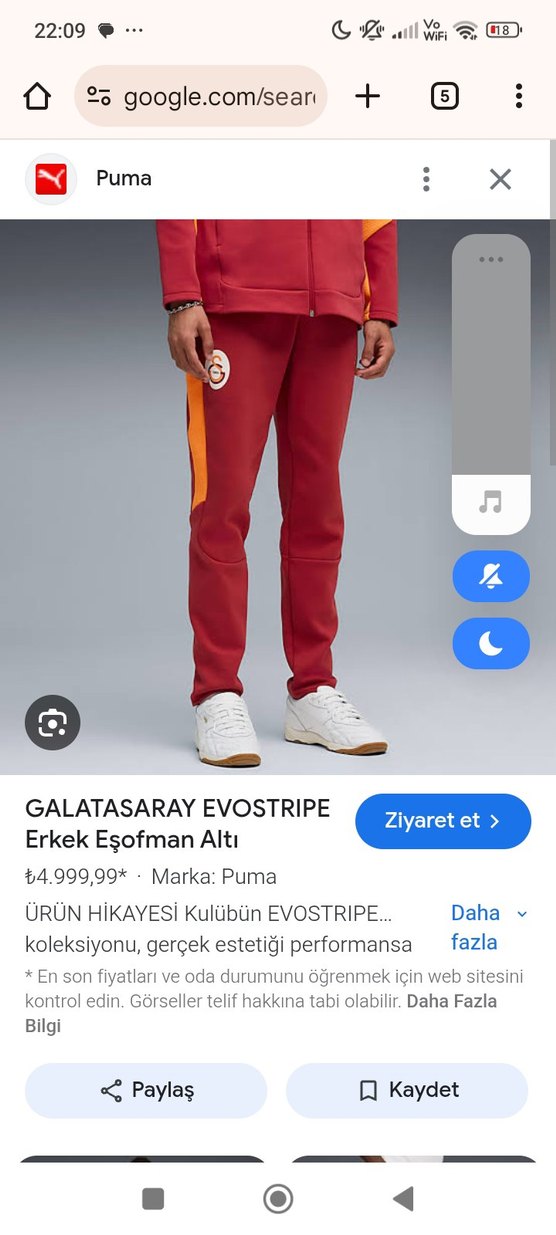 puma Galatasaray Erkek Kırmızı Kapüşonlu eşofman takımı - Görsel 3