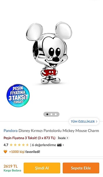 Beden Pandora Disney Minnie Mouse Charm
