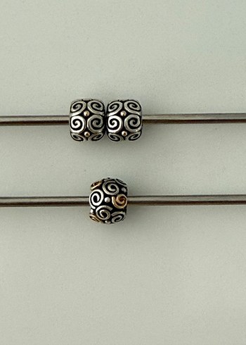 Beden altın Renk Pandora Two Tone Klipsler & Charm