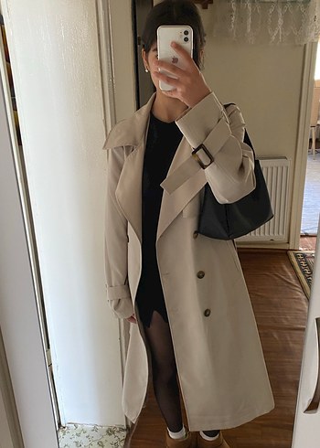 Bej Midi Kadın Trençkot - Görsel 3