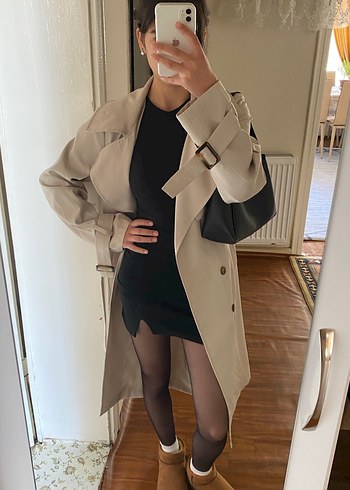 Bej Midi Kadın Trençkot - Görsel 2