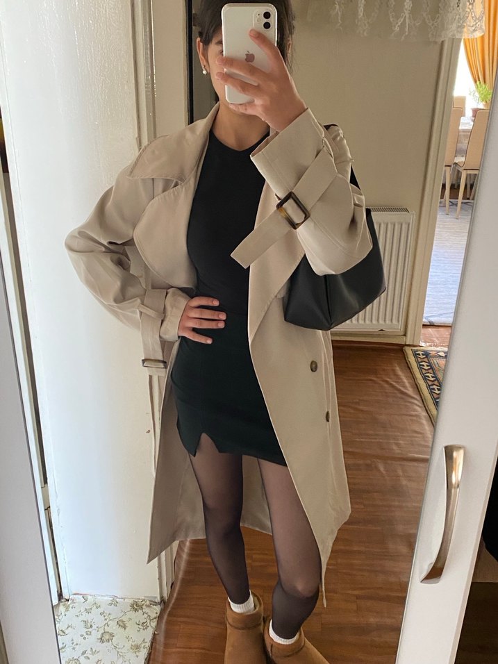 Bej Midi Kadın Trençkot - Görsel 2