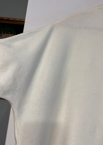 38 Beden Kadın Beyaz Kısa Kollu Boğazlı Triko
