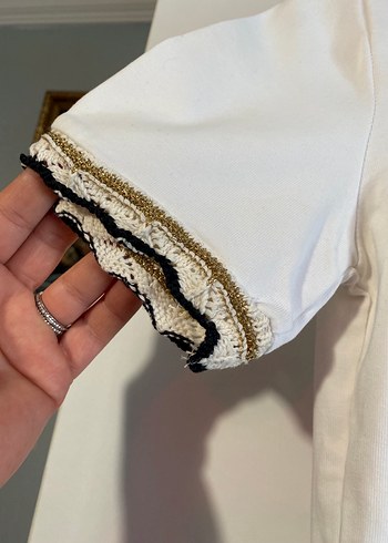 Beyaz Kısa Kollu Pamuklu Tişört - Görsel 2