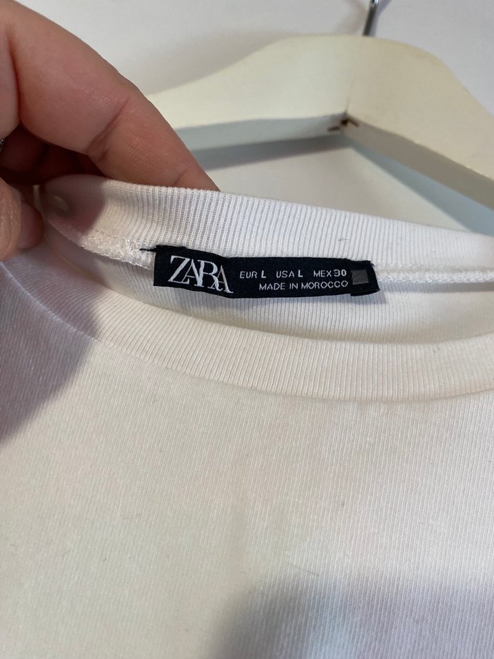 Beyaz Kısa Kollu Pamuklu Tişört - Görsel 3