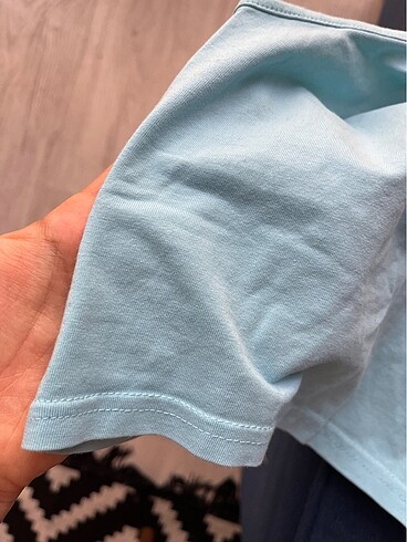 H&M bebek mavisi boyundan baglamalı üst