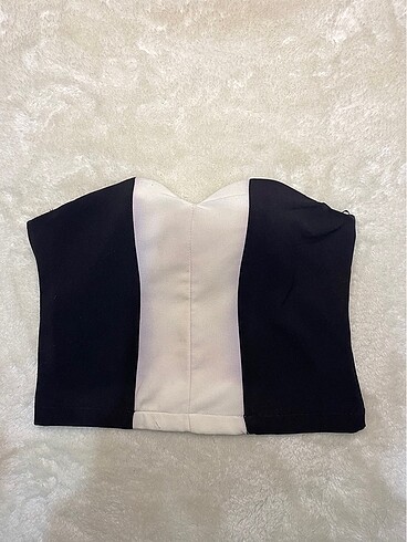 straplez crop bluz