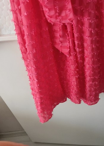 Pembe Volanlı Uzun Bohem Elbise - Görsel 9