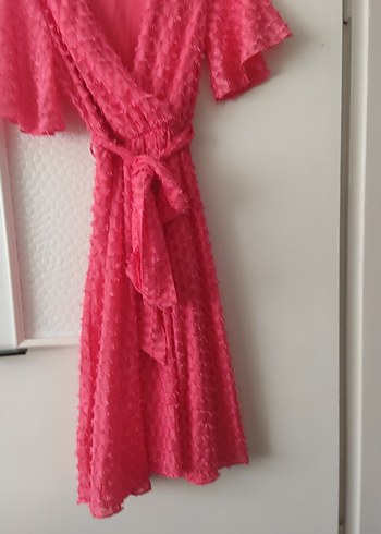 Pembe Volanlı Uzun Bohem Elbise - Görsel 11