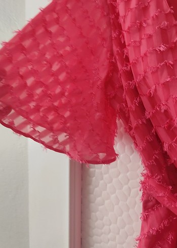 Pembe Volanlı Uzun Bohem Elbise - Görsel 7