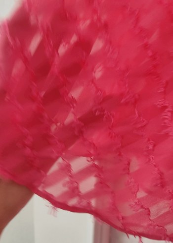 Pembe Volanlı Uzun Bohem Elbise - Görsel 5