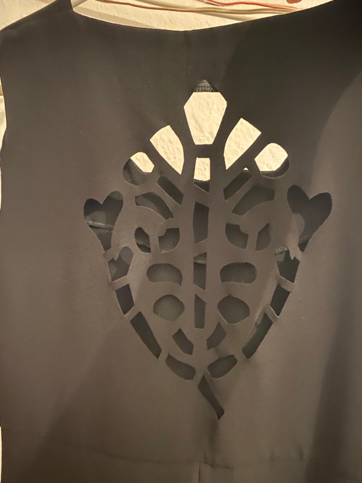 Siyah V Yaka Midi  Elbise - Görsel 3