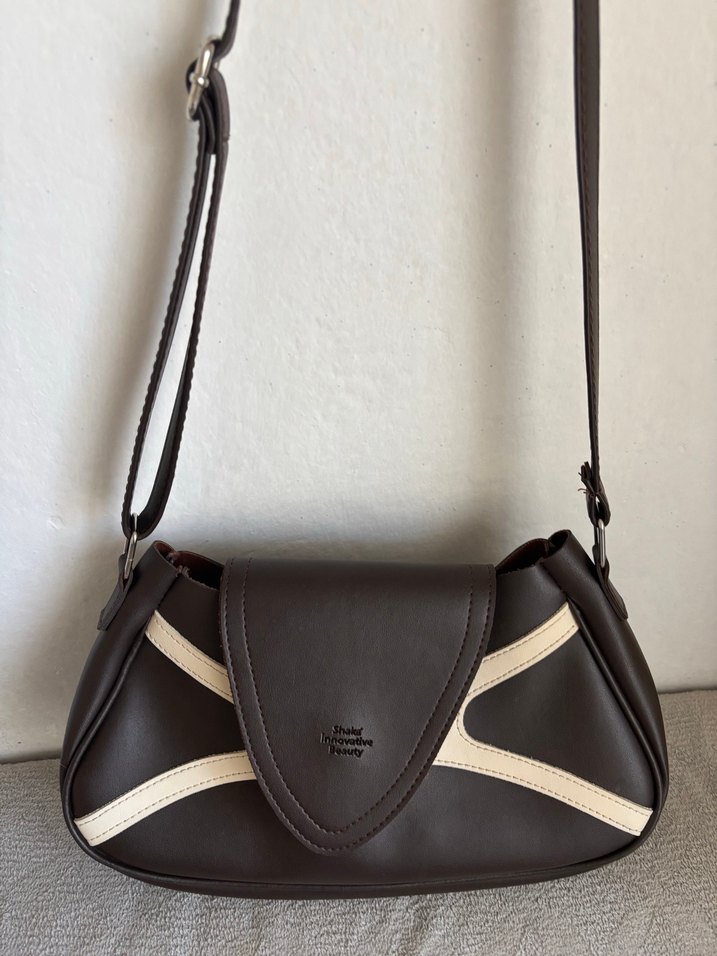 Kahverengi Deri Kadın Omuz Çantası - Görsel 3