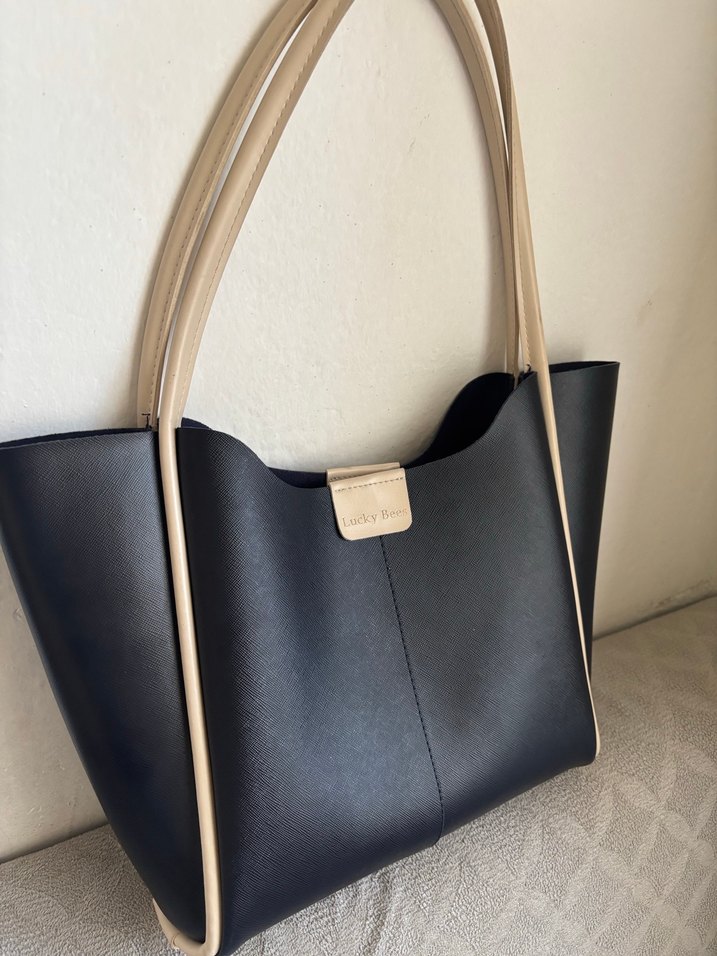 Lacivert Deri Kadın El Çantası - Görsel 3