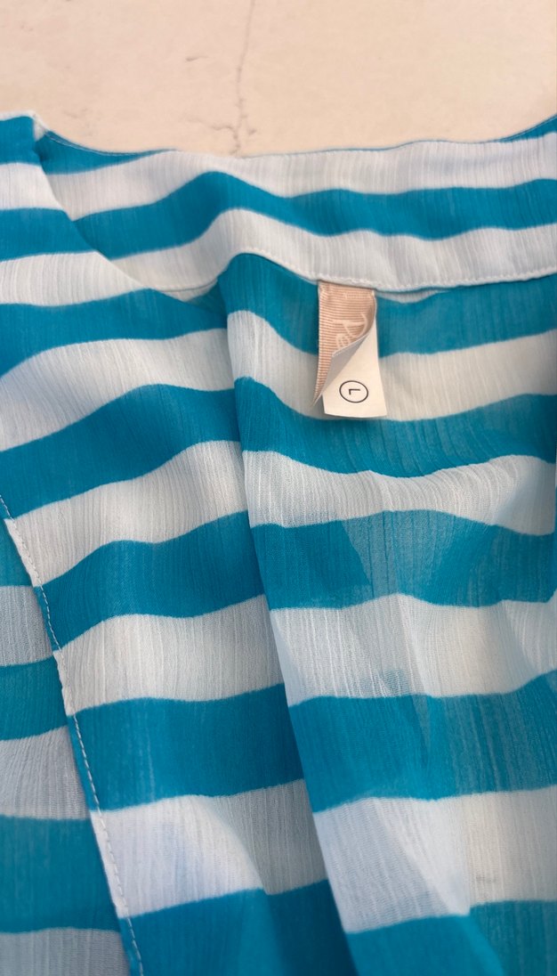 Mavi Çizgili plaj elbisesi - Görsel 3