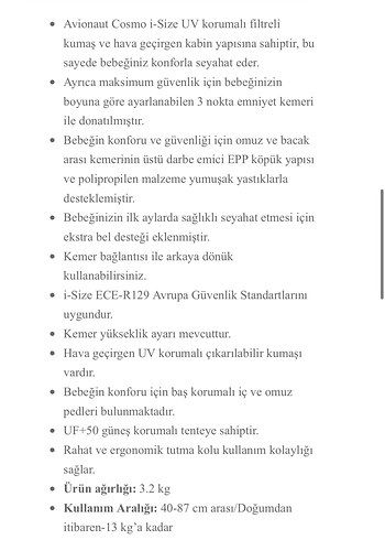 Avionaut Cosmo 0-13 Kg Oto Koltuğu / Puset / Bagi Neo uyumlu - Görsel 9