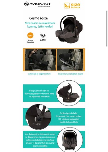 Avionaut Cosmo 0-13 Kg Oto Koltuğu / Puset / Bagi Neo uyumlu - Görsel 8