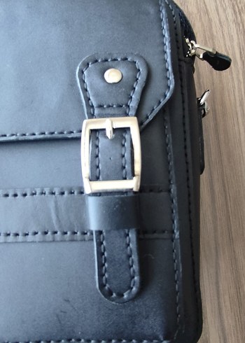 Siyah Erkek Omuz Çantası Tokalı - Görsel 6