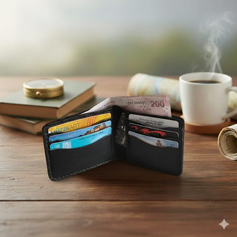 Siyah Erkek Minimalist Cüzdan - Görsel 3