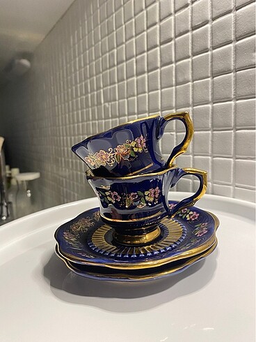 Antika Fincan Lacivert Doğanay Ceramics