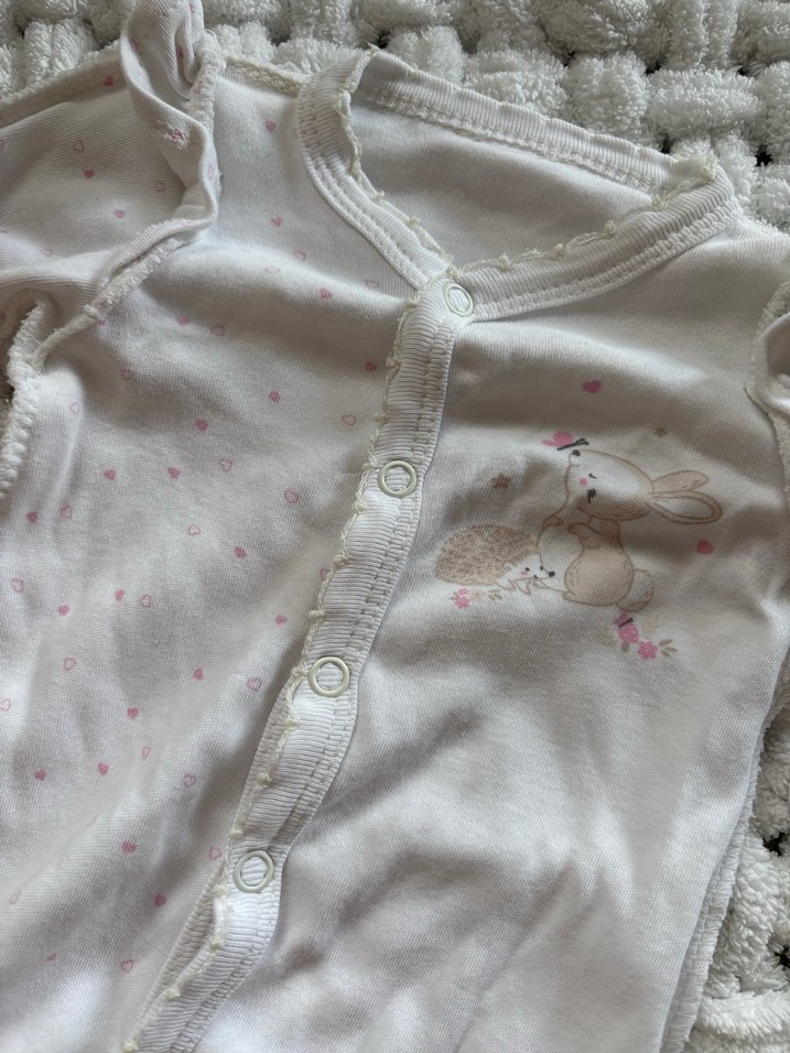 Düğmeli Beyaz Bebek Kız Tulumu - Görsel 3