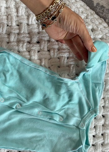 Uzun Kollu Turkuaz Bebek Tulum - Görsel 2