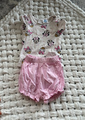 Kısa Kollu Bebek Kız Takımı Pembe - Görsel 3