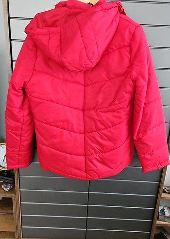 Kadın Kırmızı Fermuarlı Midi Kışlık Mont - Görsel 4