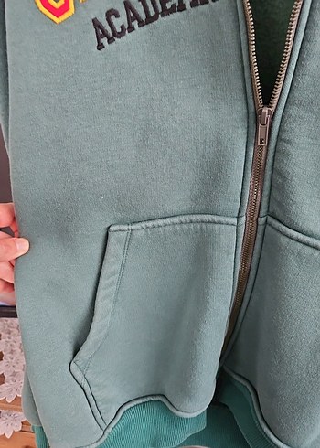 Yeşil Fermuarlı Kadın Sweatshirt - Görsel 4