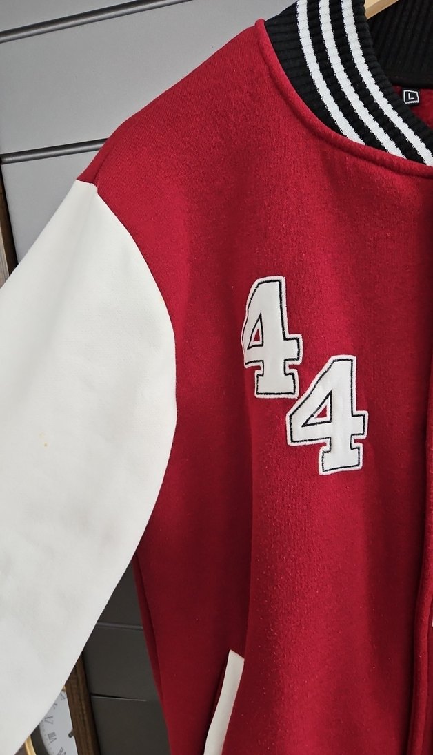 Bordo ,kollar krem rengi Baskılı Kolej Kadın Ceket - Görsel 2