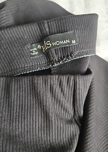 siyah renk ispanyol paça tayt pantolon - Görsel 3