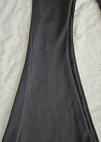 siyah renk ispanyol paça tayt pantolon - Görsel 2