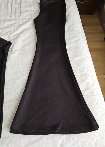 siyah renk ispanyol paça tayt pantolon - Görsel 4