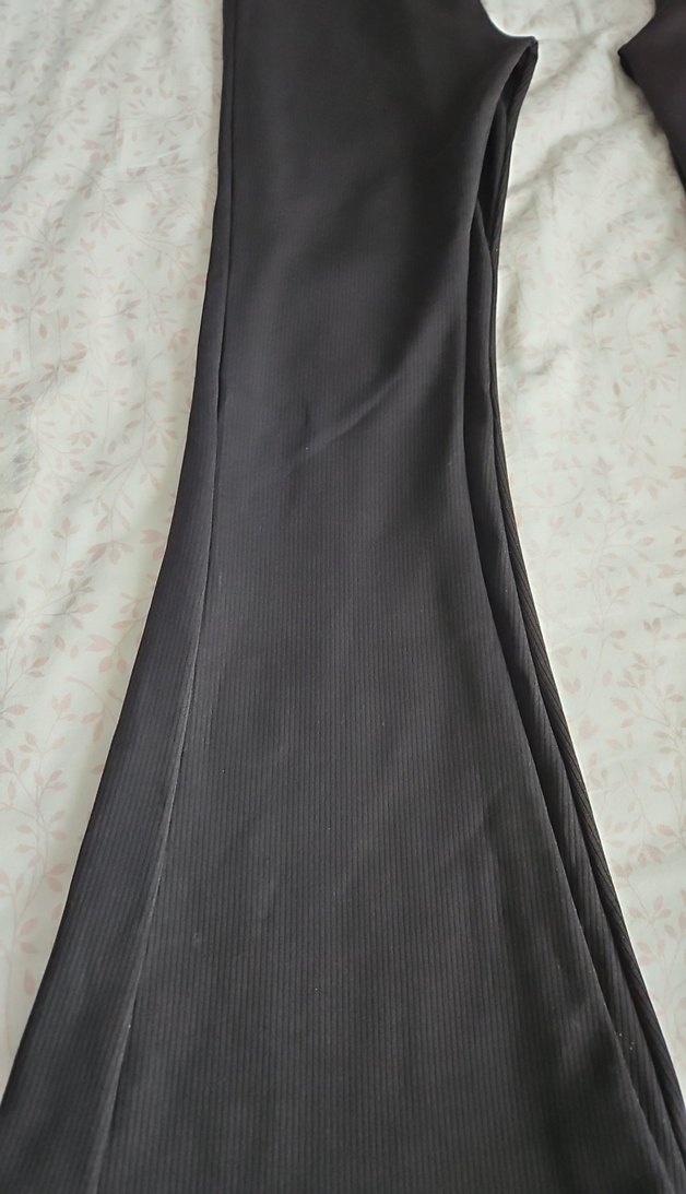 siyah renk ispanyol paça tayt pantolon - Görsel 2